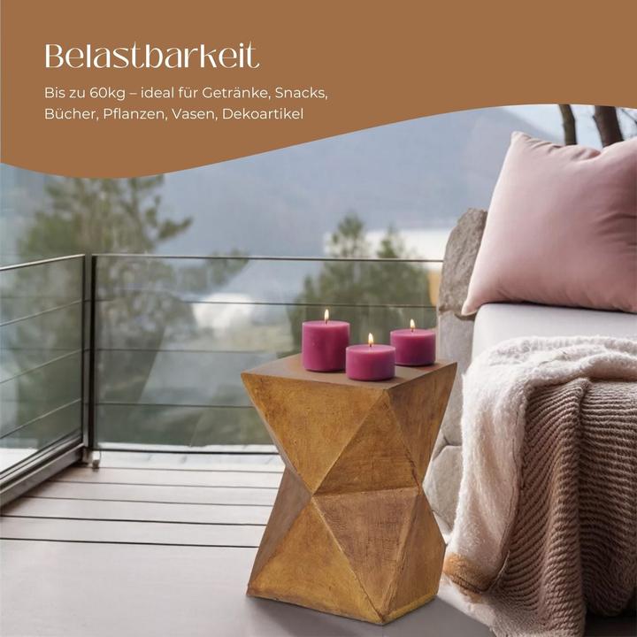 Actual product image Hermex Outdoor-Tisch Gartentisch Akzenttisch Beistelltisch Dekotisch