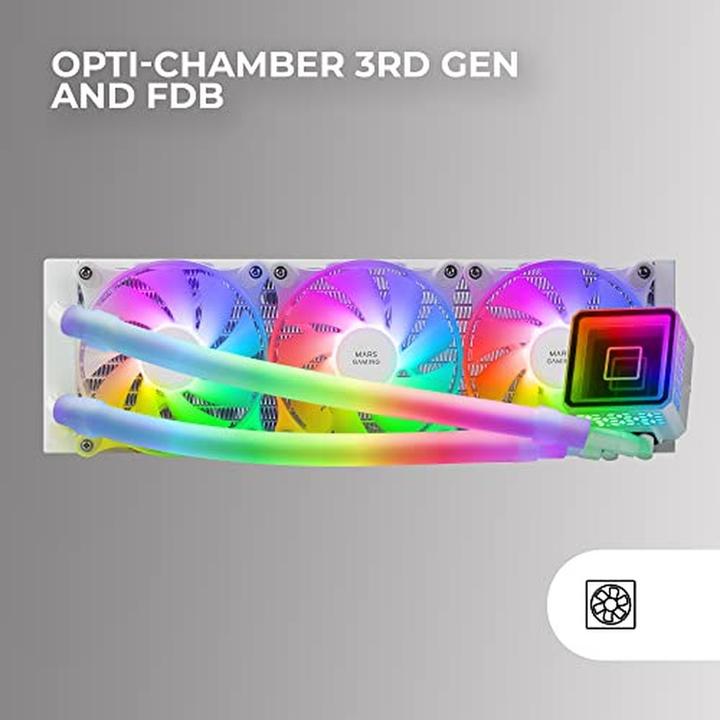 Actual product image Mars Gaming Kit Watercooling Aio Ml-Ultra RGB - 360mm (Blanc)