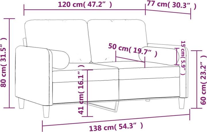 Actual product image vidaXL Cupid (2 person sofa)