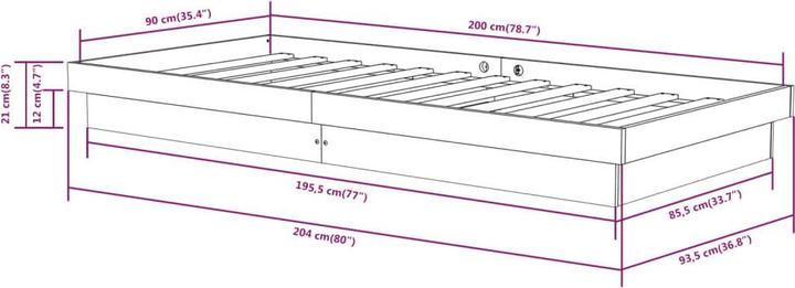 Image du produit vidaXL Bettgestell (90 x 200 cm)