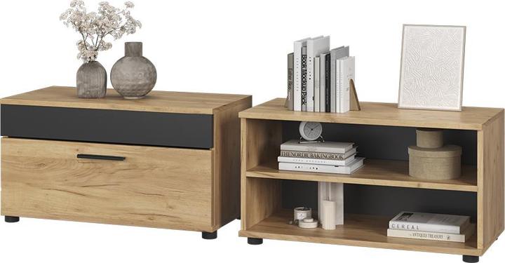 Produktbild Vicco Wohnzimmerschränke Berno, Goldkraft Eiche/Anthrazit, 2 Teile (70.80 x 35.30 x 38.90 cm)