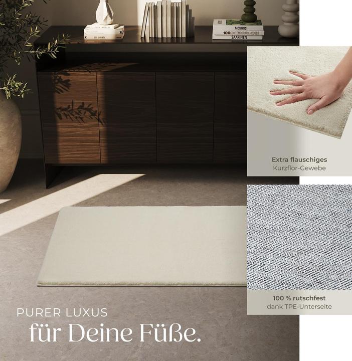 Actual product image tectake Kurzflorteppich Soft Zone (80 x 150 cm)