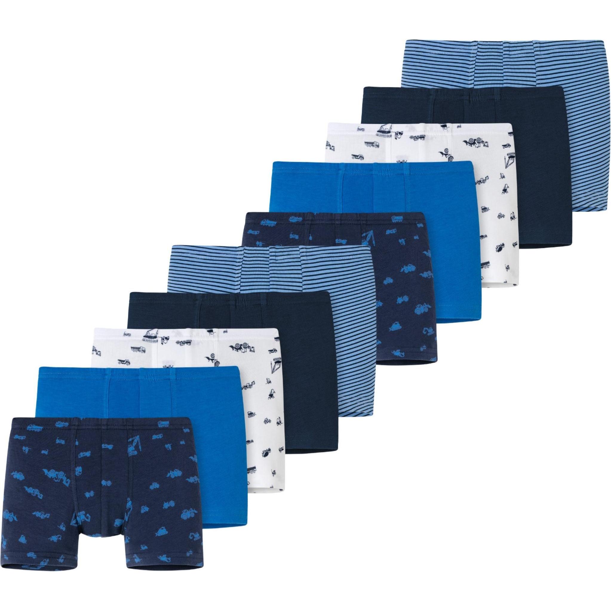 Schiesser, Jungen, Unterhosen, 10er Pack Kids Boys 95/5 Organic Cotton Shorts / Pants, Blau, (140, 10er Pack)