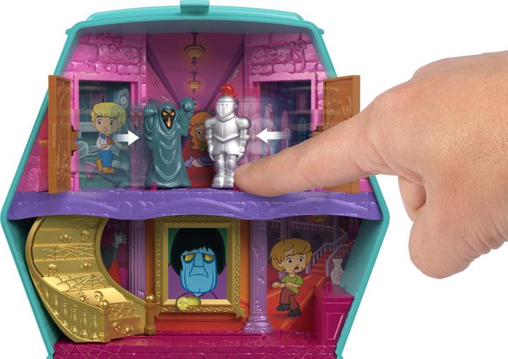 Actual product image Mattel Polly Pocket Micro Dolls and Playset, Scooby Doo Partnership Compact with Scooby and Velma, Toy Car