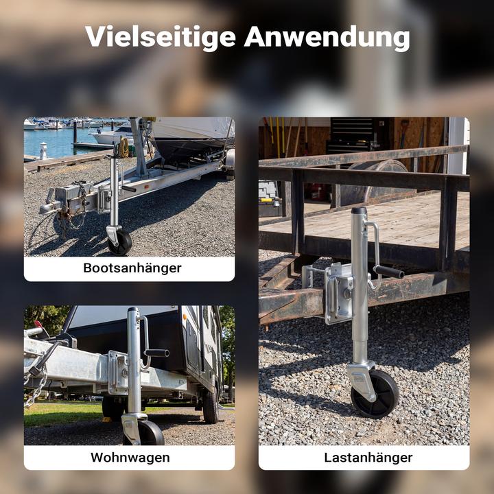 Produktbild Wiltec Anhänger Stützrad bis 450kg Schwerlast Anhängerstütze Bugrad Wohnwagen