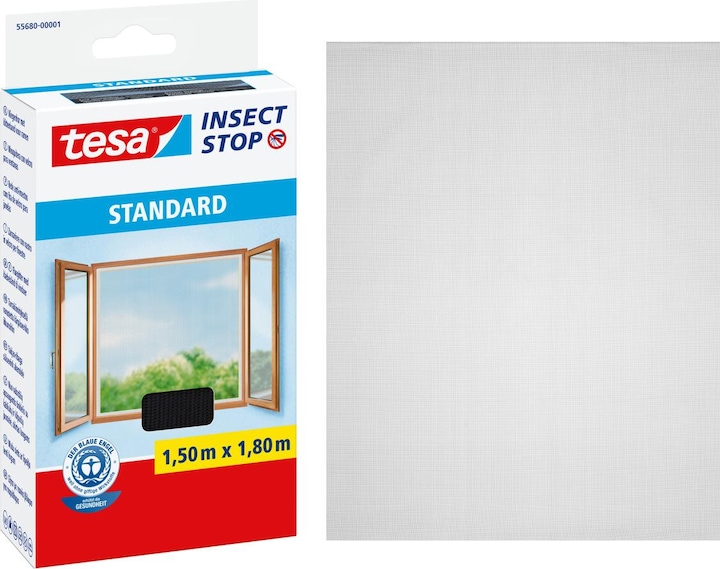 Image du produit tesa Moustiquaire STANDARD pour fenêtre, avec bande Velcro, sans perçage (150 x 180 cm)