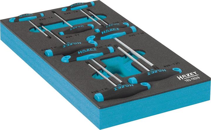 Actual product image HAZET Screwdriver set ∙ with T-handle 163-182/9 ∙ Inside TORX profile ∙ T6 ∙ T7 ∙ T8 ∙ T9 ∙ T10 ∙ … (Torx (TX))
