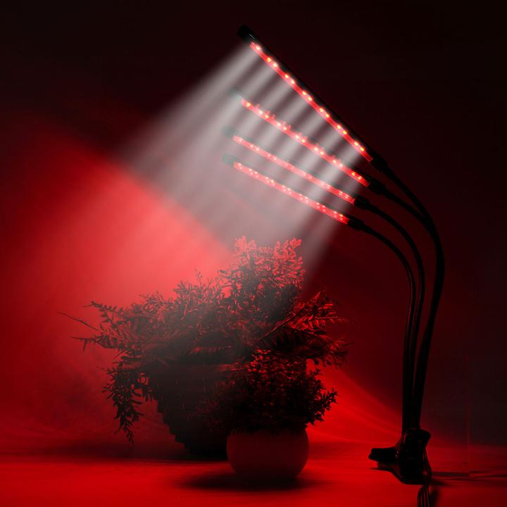 Actual product image Casativo LED-Pflanzenlampe, 4-armig mit 360°-Schwanenhälse, 3 Leuchtmodi, Dimmer & Timer (LED)