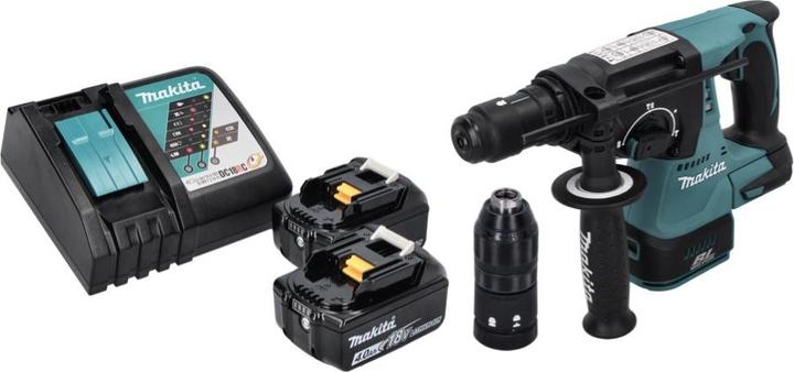 Image du produit Makita DHR 243 RM Marteau perforateur sans fil 18 V SDS plus Brushless + 2x batterie 4,0 Ah + chargeur (Fonctionnement sur batterie)