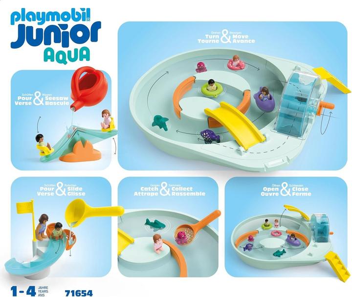 Productafbeelding Playmobil Aqua Wasserbahn mit Wasserspielplatz (71654, Playmobil Junior)