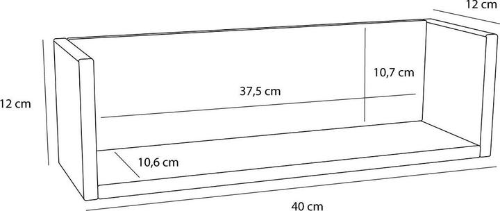 Produktbild Hübsch Savor Regal Naturfarben (40 x 12 x 12 cm)