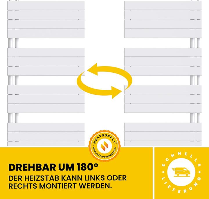 Produktbild Heatsupply Design Handtuchheizkoerper elektrisch (900 W)