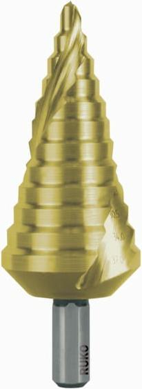 Image du produit Ruko Foret étagé Mèche 6-37mm HSS TiN Rainure hélicoïdale Z.2 étapes 12 (6,0 - 37,0 mm)