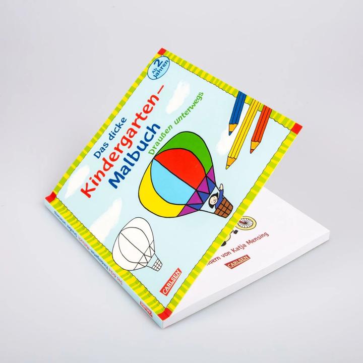 Actual product image The thick kindergarten coloring book: Outdoors on the road
