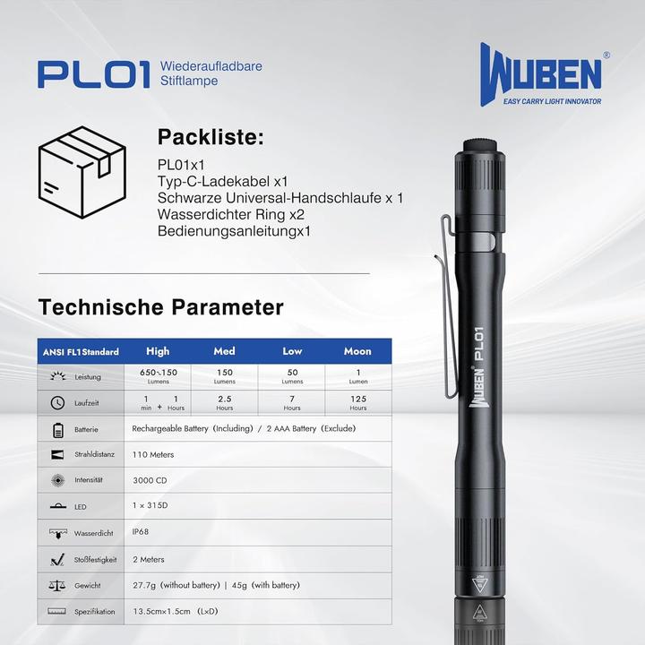 Actual product image Wuben PL01 (13.50 cm, 650 lm)