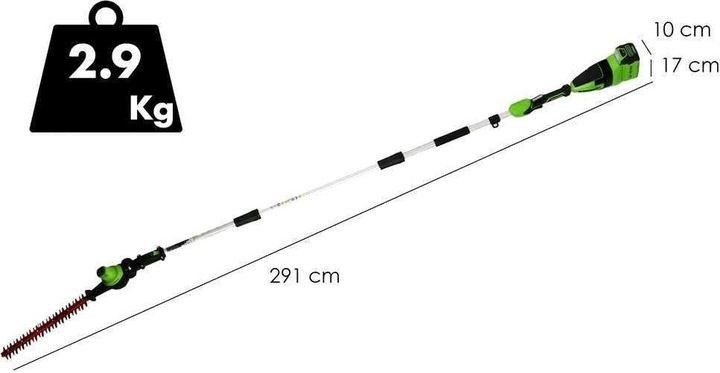 Image du produit Greenworks GD40PSHK2 Cisaille de jardinCisaille à haies sur perche d'extension 2 x 2 Ah40 V (Taille-haies sans fil)