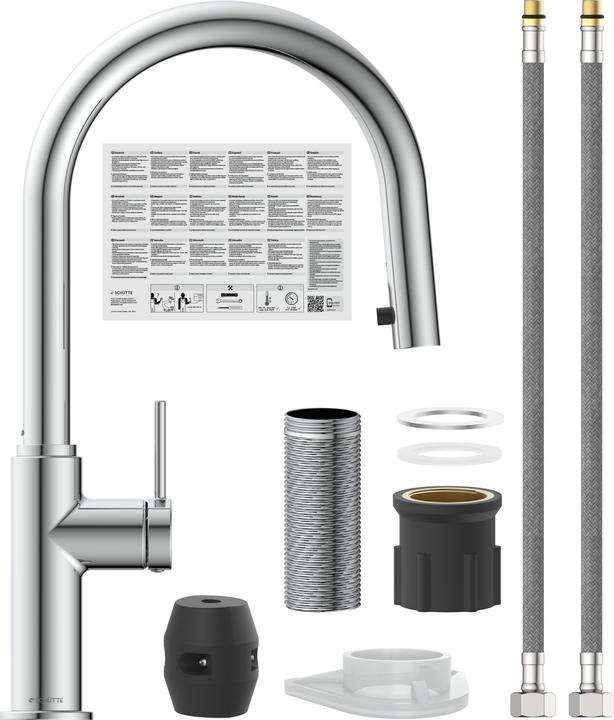 Produktbild Schütte Wasserhahn Küche BLACKPOOL Spültischarmatur Chrom Ausziehbar Schwenkbar 79516