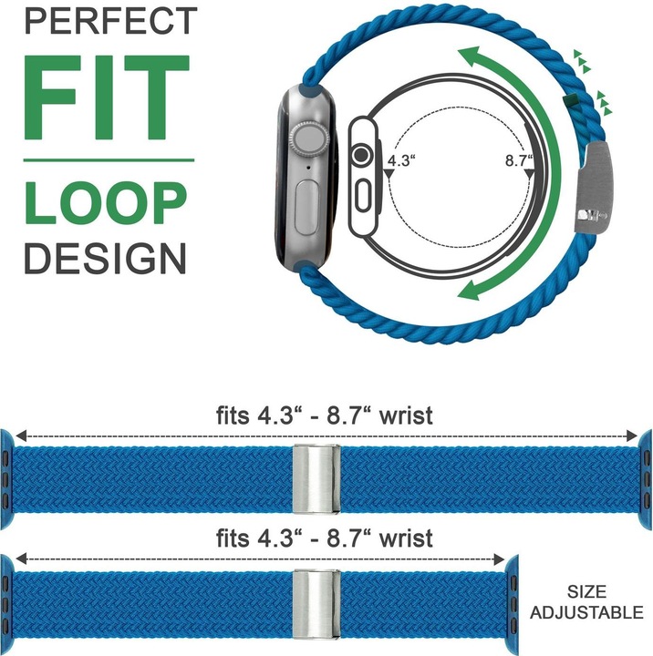 Immagine prodotto Nalia Bracciale Smart Watch intrecciato (Nylon, 1, 3, 4)