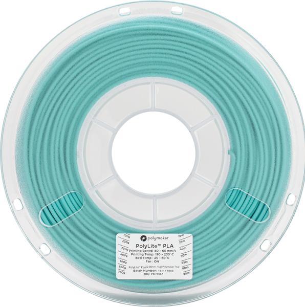Actual product image Polymaker PolyLite PLA - Teal - 2.85mm (PLA, 2.85 mm, 1000 g, Turquoise)