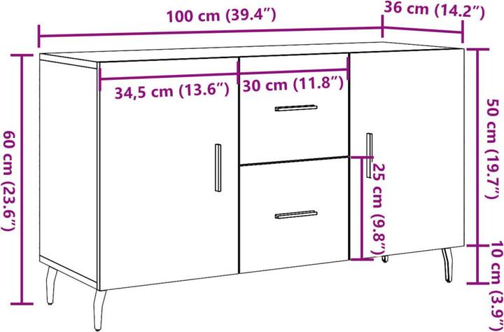 Image du produit vidaXL Sideboard (100 x 36 x 60 cm)