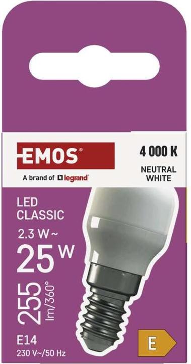 Image du produit Emos LED Kühlschranklampe ST26 / E14 / 2,3 W (25 W) / 255 lm / Neutralweiss (E14, 255 lm, 1 x)