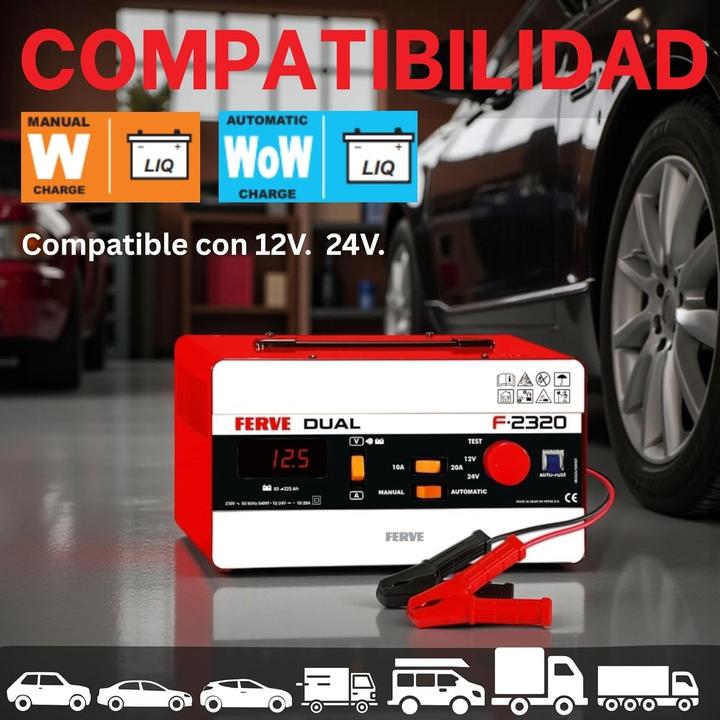 Productafbeelding Ferve F-2320 Dual Charger for Lead Acid Batteries, 0 (12V, 24V, 20 A)