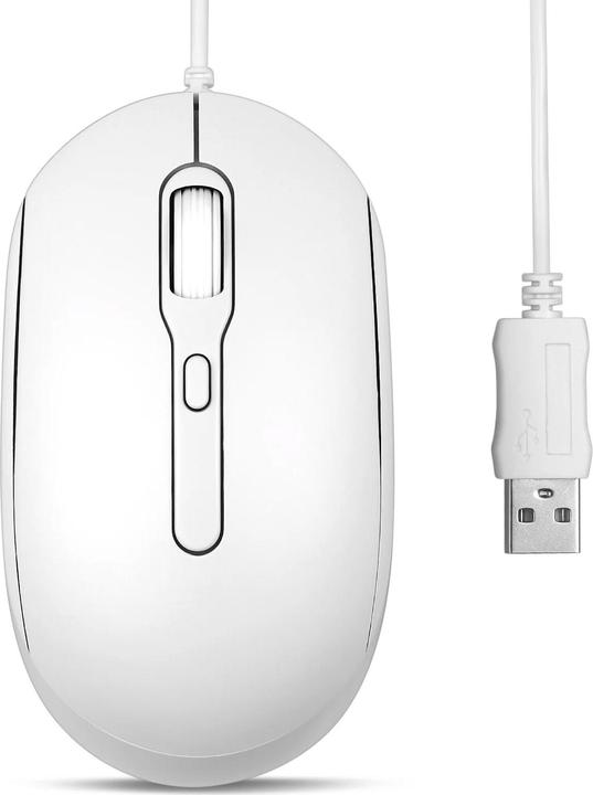 Produktbild Perixx PERIMICE-222UW, Maus, optisch, 4 Tasten, Silent, USB-A, weiss (Kabelgebunden)