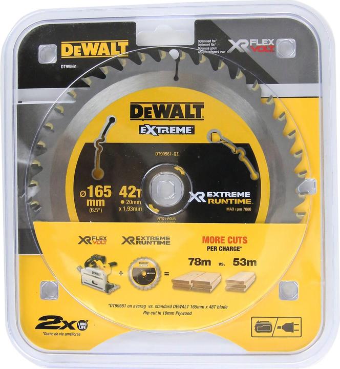 Actual product image DeWalt Circular saw blade plunge claw 165/20mm 42WZ/FZ