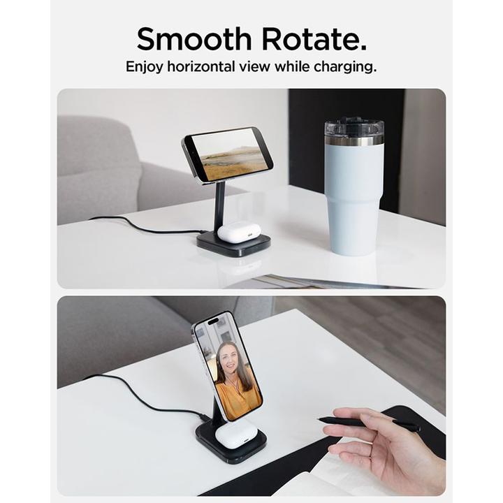 Actual product image Spigen ArcField PF2100 Stand with MagSafe Charger - Black (20 W)