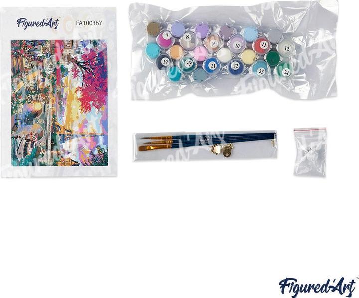 Produktbild Figured'Art Malen nach Zahlen - Romantischer Bunter Hirsch auf Keilrahmen gespannt