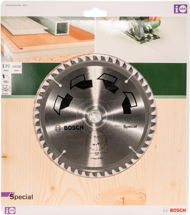 Produktbild Bosch Zubehör Kreissägeblatt SPECIAL D= 170 mm Bohrung= 20 mm Z= 48