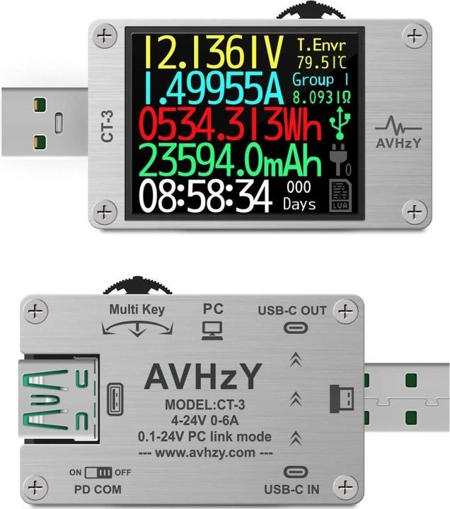 Produktbild PowerGuard AVHzY CT-3 USB Power Meter Tester (Kabeltester)