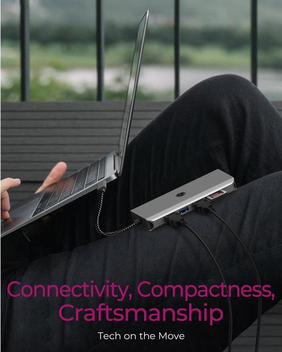 Actual product image Icy Box DockingStation with 8K, Gigabit LAN & 100W PD IB-DK4061-CPD (USB-C, 5 ports)