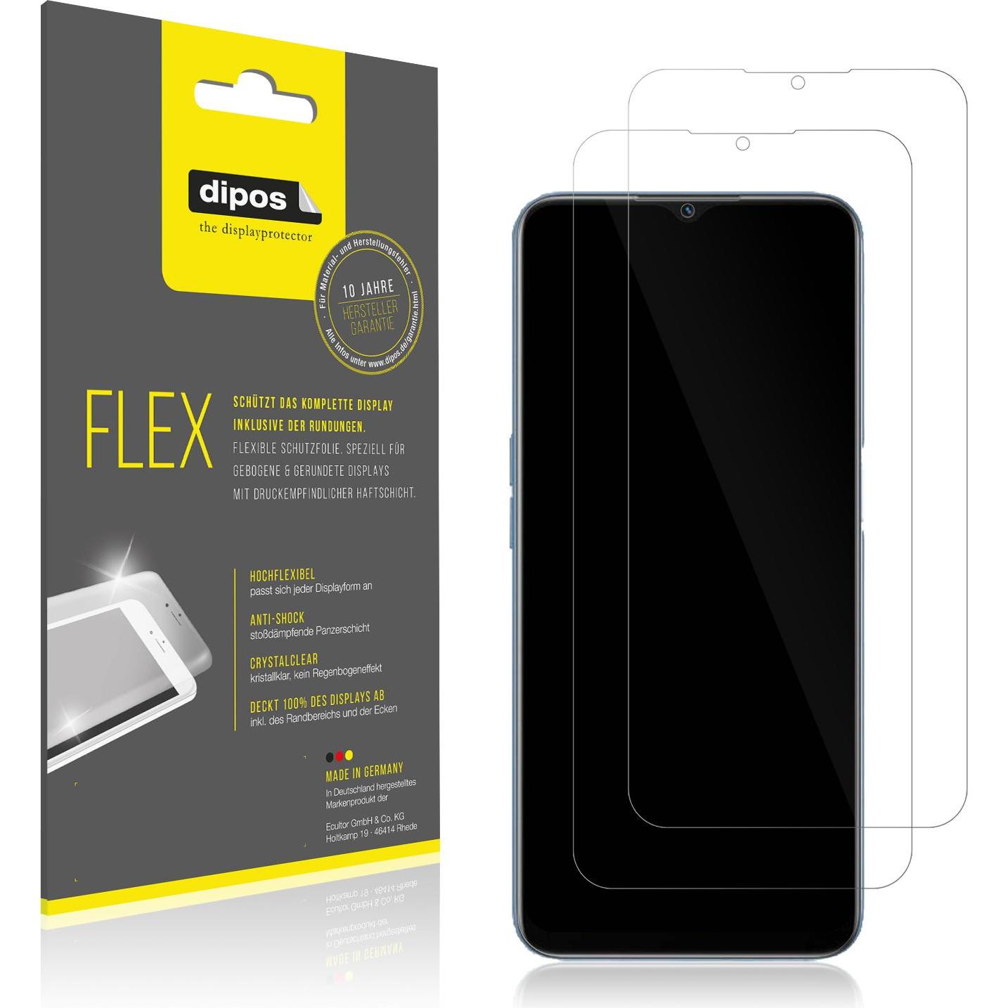 Dipos Displayschutzfolie Full-Cover 3D (1 Stück, Oppo A16), Smartphone Schutzfolie, Transparent