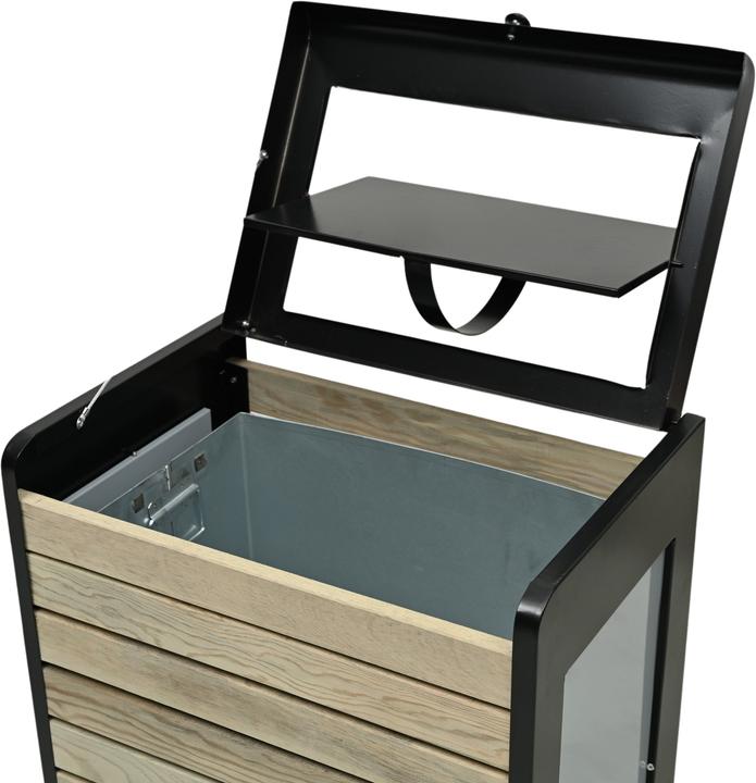 Image du produit Aristar Poubelle avec habillage bois et insert en verre (50 l)