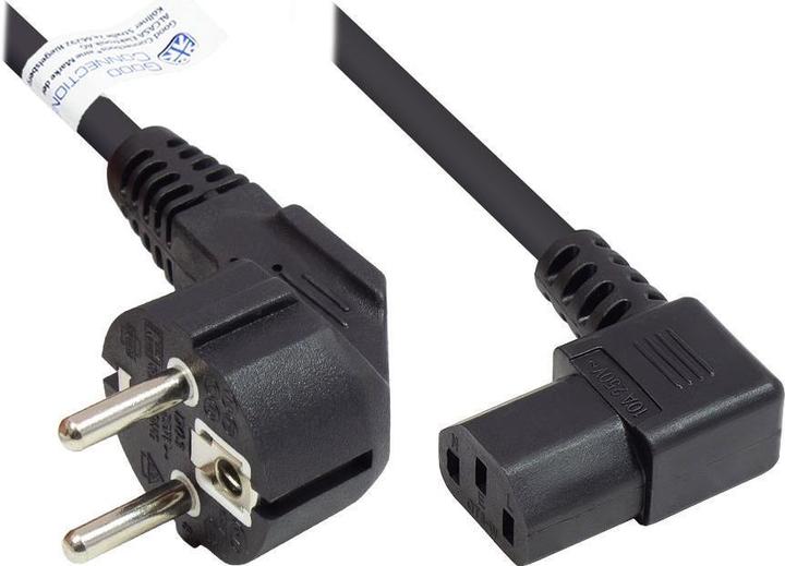 Produktbild Good Connections Netzkabel Schutzkontakt-Stecker Typ E+F (CEE 7/7, gewinkelt) an C13 (rechts gewinkelt), schwarz, 1,0 (3 m, CEE 7/7)