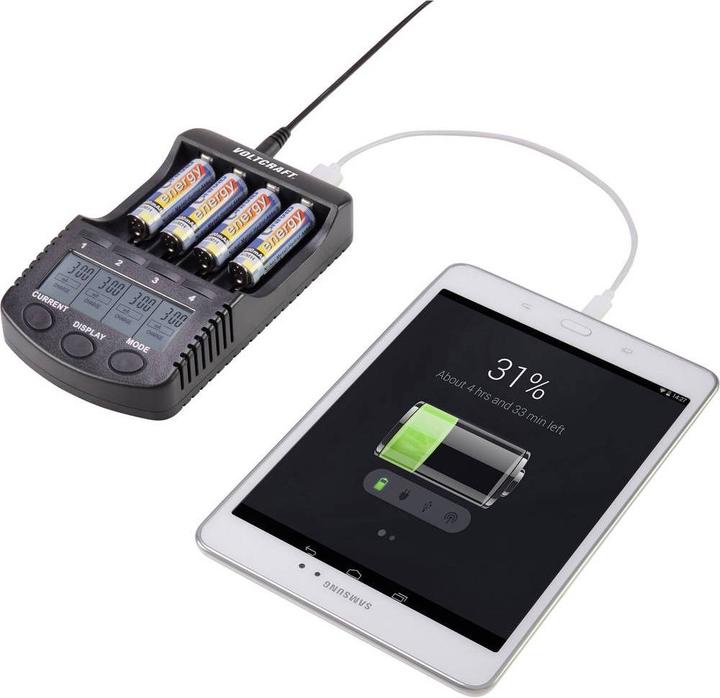 Produktbild Voltcraft Rundzellen-Ladegerät CC-2 (1 Stk., 18650, AA, AAA, CR123A, Ladegerät inkl. Akku)