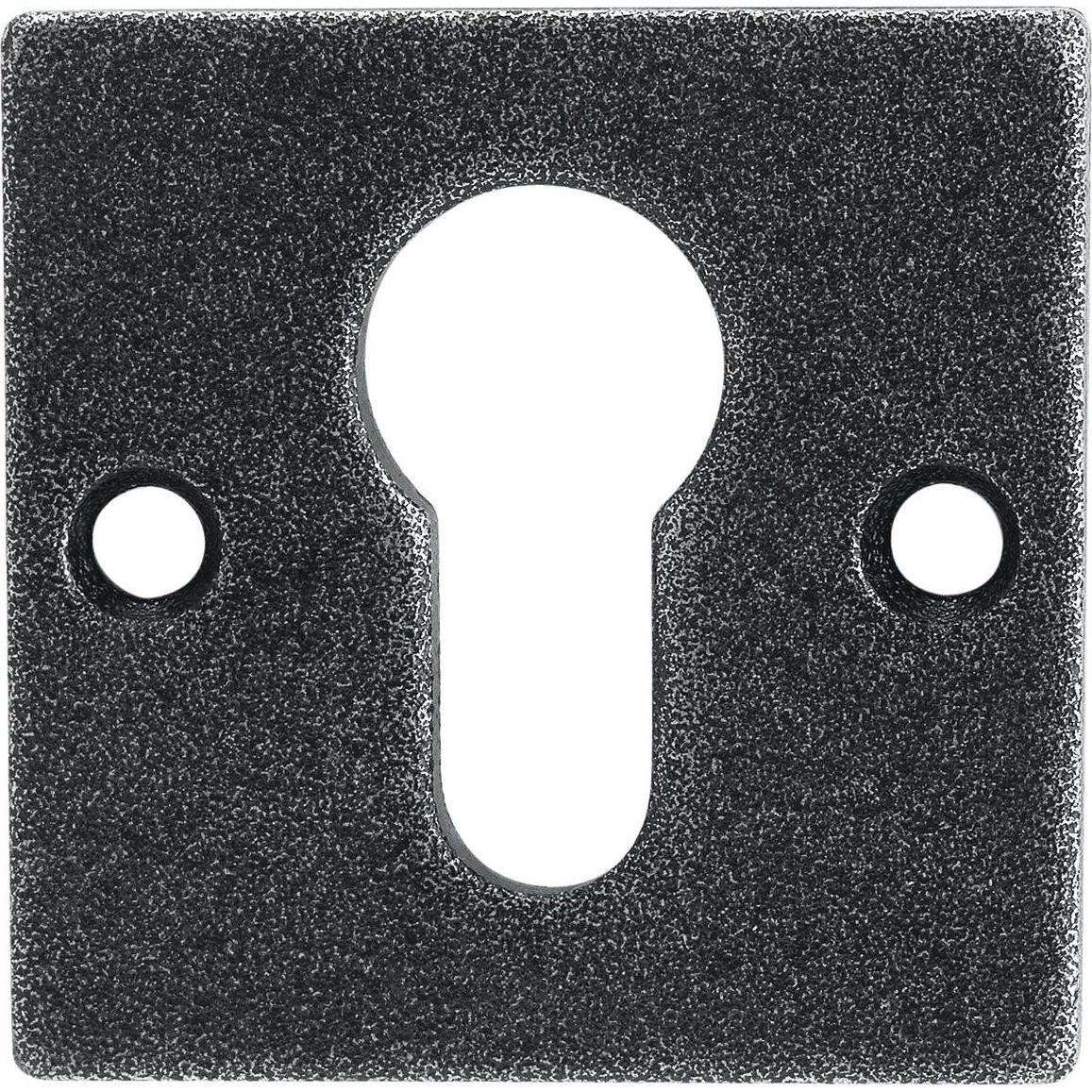 Halcö, Türgriff + Fenstergriff, Zylinderrosette HALL & SÖLL - PZ, 52 x 52 mm, verzinkt schwarz passiviert (Türgarnitur)