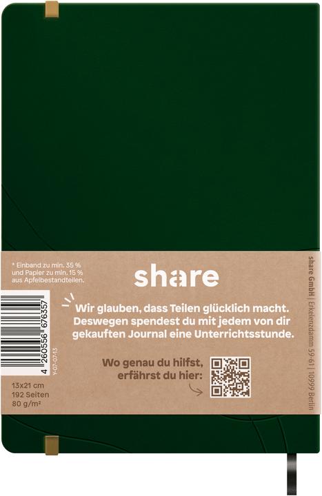 Image du produit Share Journal Y-07-07-14 A5 vert (A5, Pointillés, Couverture souple)