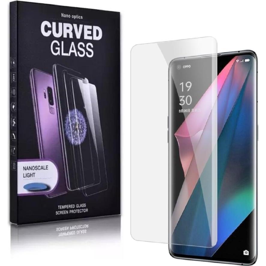 Protectorking 1x UV Liquid Echtes Tempered 9H Panzerhartglas 3D KLAR (1 Stück, Oppo Find X3 Pro), Smartphone Schutzfolie