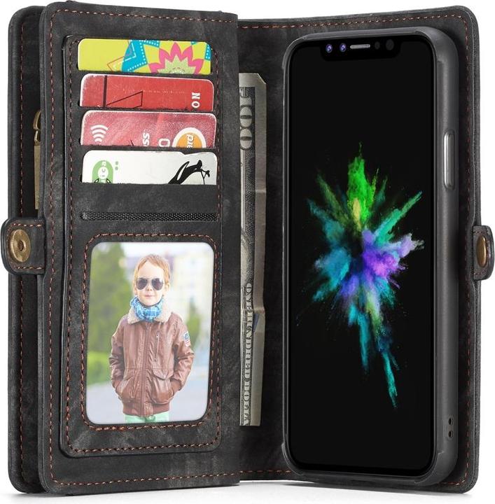 Produktbild Caseme Apple iPhone XS Echtleder Portemonnaie Karten Hülle (Apple iPhone XS)