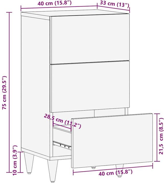 Immagine prodotto vidaXL Credenza (40 x 33 x 75 cm)