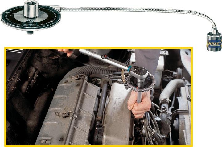 Produktbild HAZET Mechanische Winkelscheibe 6690 - Vierkant hohl 12,5 mm (1/2 Zoll) - Vierkant ma
