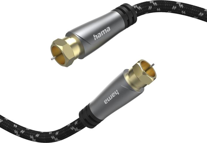 Produktbild Hama SAT-Anschlusskabel, F-Stecker - F-Stecker, Metall, vergoldet, 1,5 m, 120 dB (120 dB, Antennenkabel)