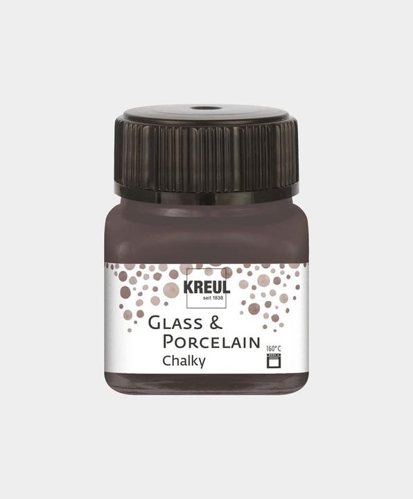 Produktbild Kreul Glass & Porcelain Chalky, Porzellan- und Glasfarbe (Volcanic Gray, 20 ml)