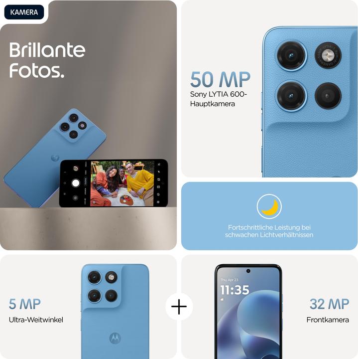 Produktbild Motorola Moto G17 (128 GB, Pantone Alaskan Blue, 6.72", SIM + eSIM, 4G)