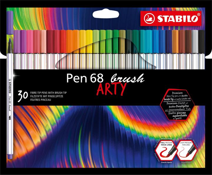 STABILO Pen 68 Brush 30er Etui Arty (Sortiert, 30 x)