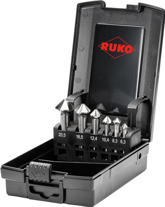Produktbild Ruko Kegelsenker Set ULTIMATECUT 6teilig 6.3 mm, 8.3 10.4 12.4 16.5 20.5 mm HSS 1 St. (10.4 mm, 12.4 mm, 16.5 mm, 20.5 mm, 6.3 mm, 8.3 mm)