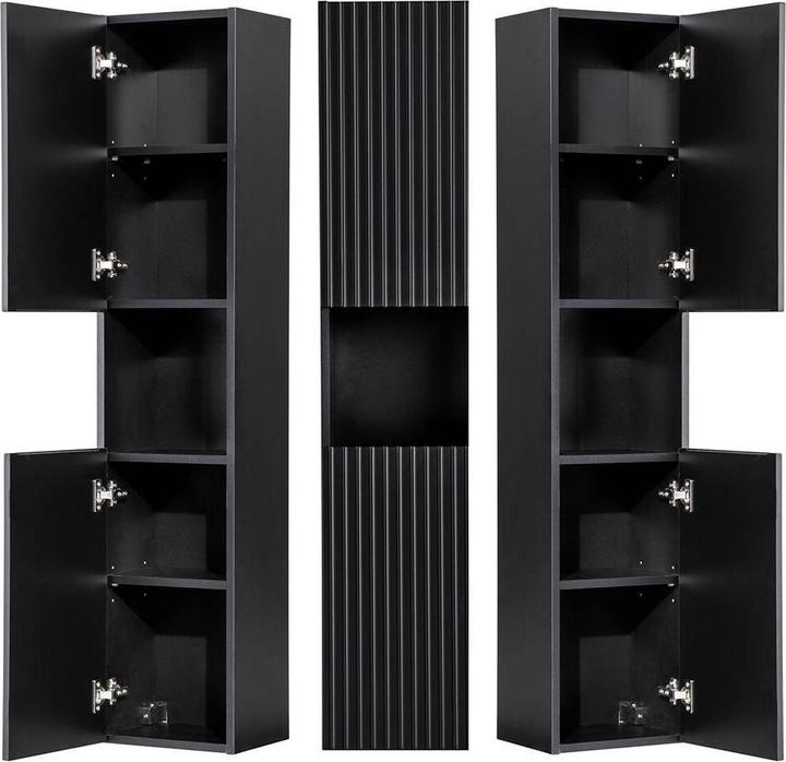 Produktbild En.Casa Hochschrank Newport 140x30x25 cm Schwarz (30 x 25 x 140 cm)