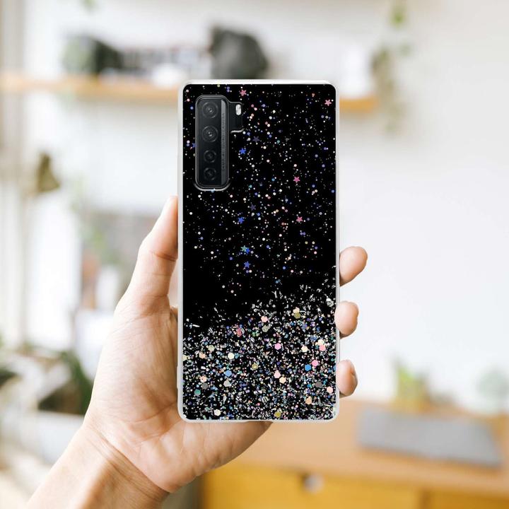 Actual product image Cadorabo Bumper Case for Huawei P40 LITE 5G / NOVA 7 SE TPU funkelnder Glitter (Huawei Nova 7 SE, Huawei P40 Lite 5G)